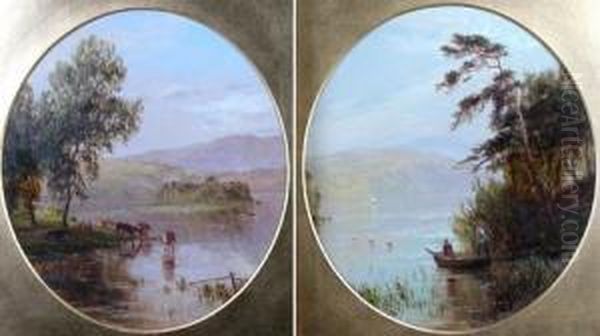 Fisherman On A Lake - view 1
