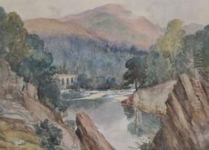 River Scene In Perthshire by Charles Alexander Smith