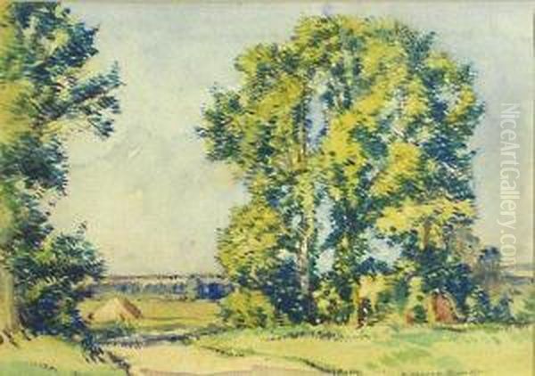 A Summer Day, Long Crendon; Study Of Trees - view 1