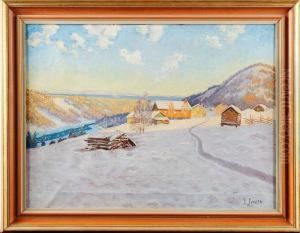 Vinterlandskapmed Gardar by Ernst Smith