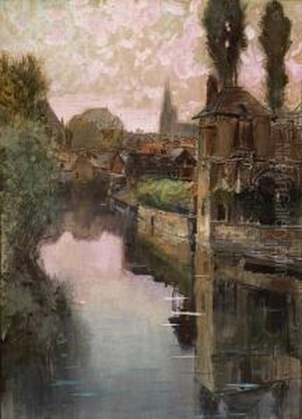 View Of Chartres In The Gloaming - view 1