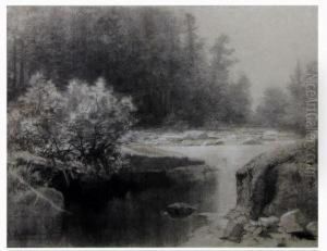 White Mountain Landscape With Stream by Francis Hopkinson Smith