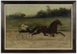 Portrait Of A Trotter Pulling A Sulky by Gean Smith