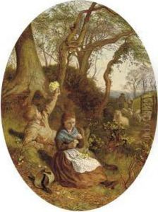 Picking Primroses by George Fern Smith