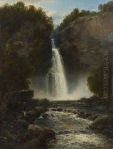 Le Promeneur Arrivant A La Cascade
