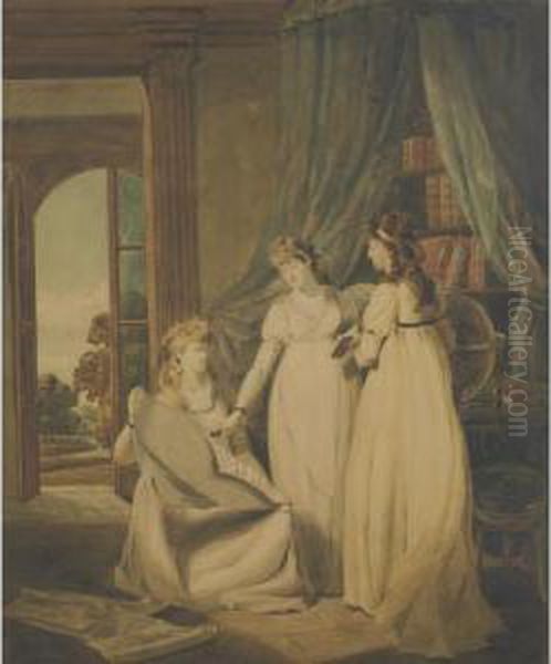 Property From A Philadelphia Collection
Three Young Women In An Interior - view 1