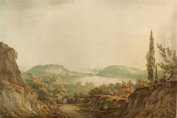 Lake Avernus, Italy by John Warwick Smith