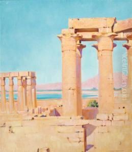 Temple Along The Nile by Joseph Lindon Smith