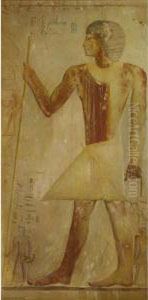 Ancient Egyptian With Staff by Joseph Lindon Smith