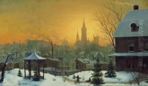 Town In Winter by Mortimer L. Smith