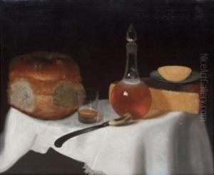 Still Life Of Bread And Cheese With A Glass