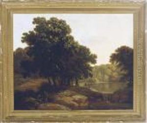Travellers By The Lake by George, of Chichester Smith