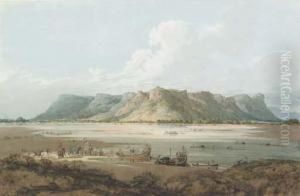 Crossing The River Son With The Hill Fort At Rhotasgarh, Shahabaddistrict