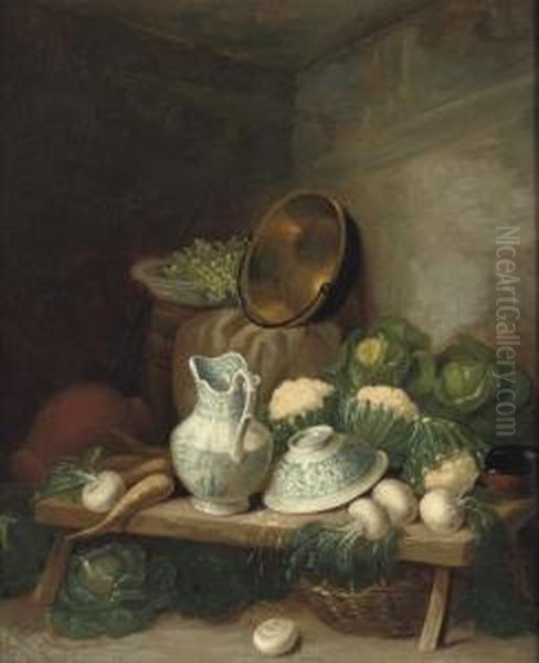 A Kitchen Still-life Including A Earthenware Jug And Bowl - view 1