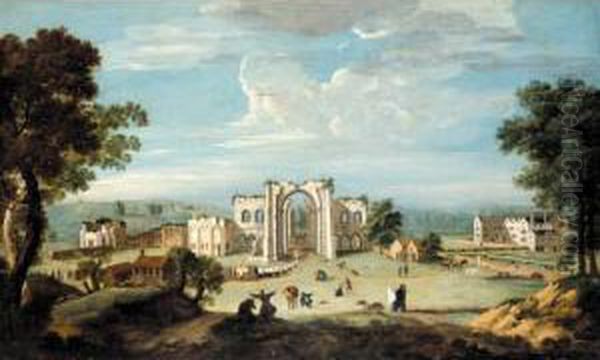 A Church Procession Entering Furness Abbey - view 1
