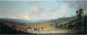 An Extensive Landscape With Hunting Party An Extensive Landscape With Hunting Party