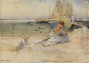 Along The Beach, Bellport Bay by Walter Granville-Smith