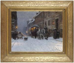 Vinterkvall Pa Drottninggatan by Wilhelm Smith