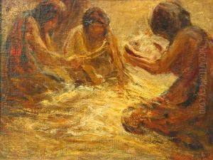 Hopi Women Threshing Wheat