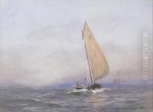 A Small Vessel On A Misty Sea by William St. Thomas Smith
