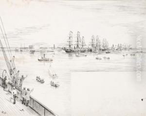 Port Scene by Xanthus Russell Smith