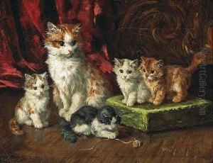 A Mother With Her Kittens