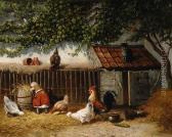 Farmyard With Chickens - view 1
