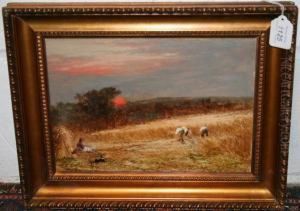 Harvesting Scene At Sunset Harvesting Scene At Sunset