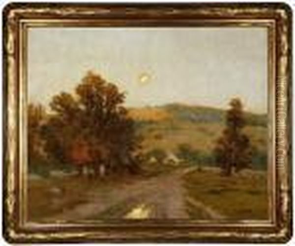 Full Moon Over A Rural New Englandvillage - view 1
