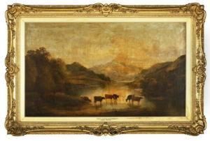 Paisagem De Montanhas Com Vacas by Eugene Leslie Smythe