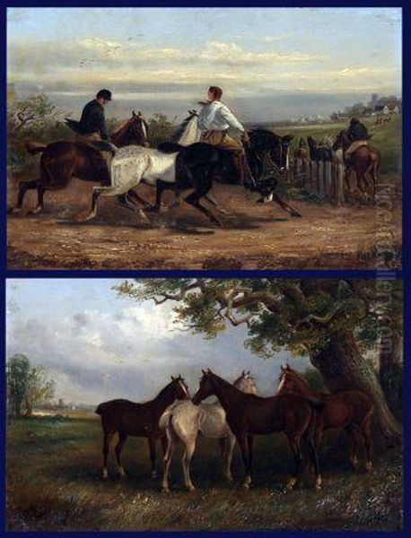 Horses Grazing Under A Tree - view 1