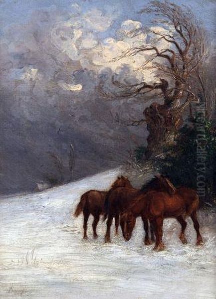 Horses In Winter Landscape - view 1