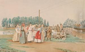 Contadinelle Danzanti by Michail Stepanowitsch Snamenski