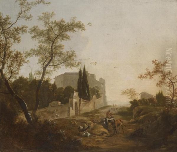 A Landscape With A Rider Near A Villa - view 1