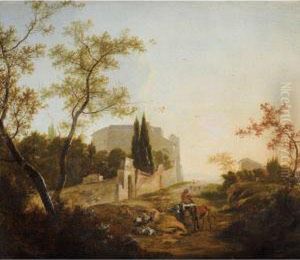 Paysage Avec Un Cavalier Pres D'une Villa by Jan Iii Snellinck