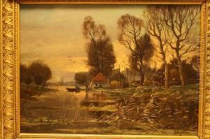 Boerderij Aan Het Water Bij Zonsondergang by Christian Snijders