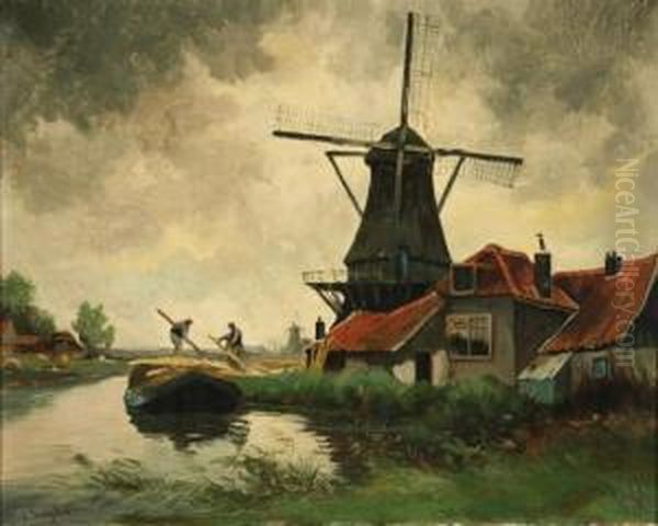 Estuary Scene With Windmill - view 1