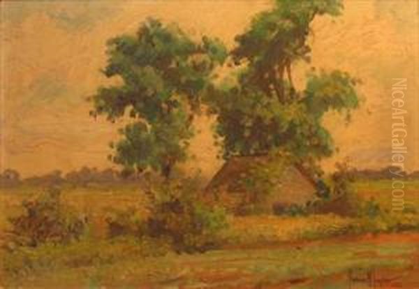 Summer Landscape With Cottage - view 1