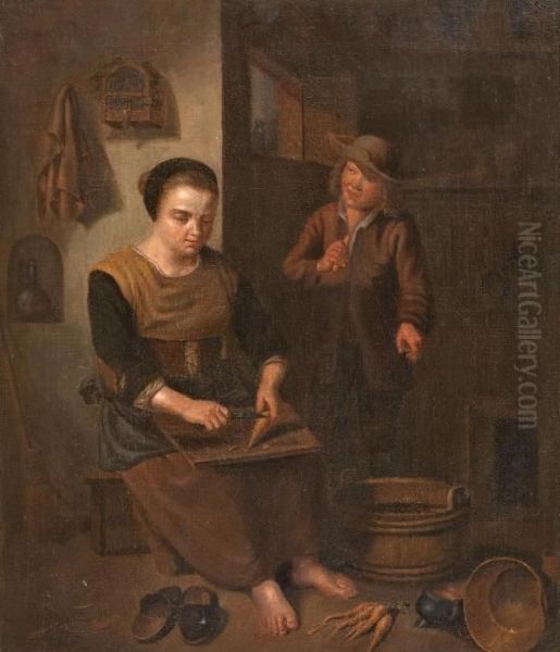 Kucheninterieur Mit Frau Und Kind - view 1