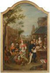 Antwerp Fish And Vegetable Salesmen In Antwerp by Pieter Snyers