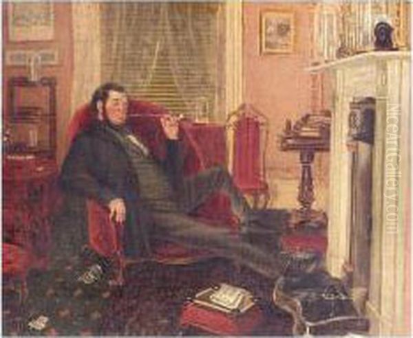 Smoking By The Fireside - view 1