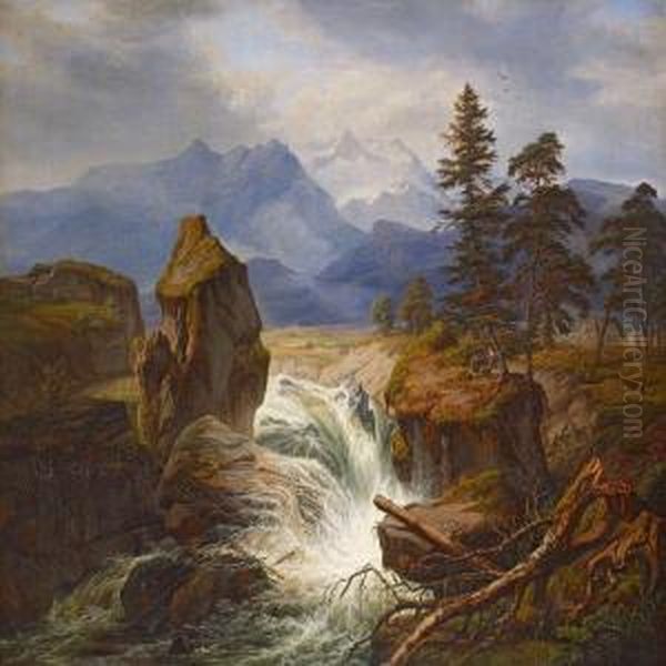 Scenery With Waterfall - view 1