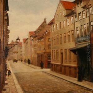 Street Scene From Copenhagen And Scene From Aswedish Village by Axel Soeborg
