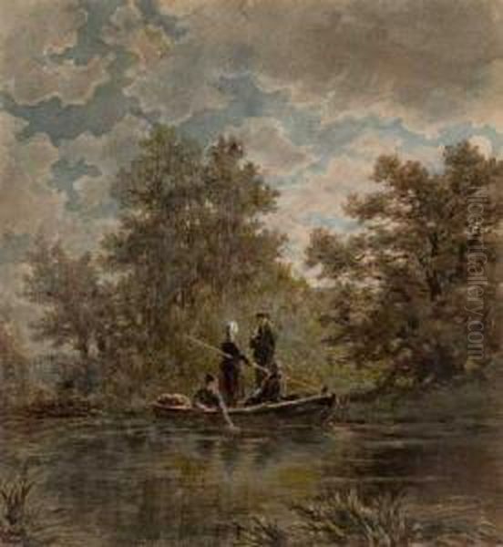Boaters On A Lake - view 1