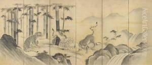 Tigers In A Bamboo Grove by Tosetsu Sogetsu