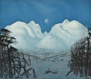 Winter Night Inrondane by Harald Oscar Sohlberg