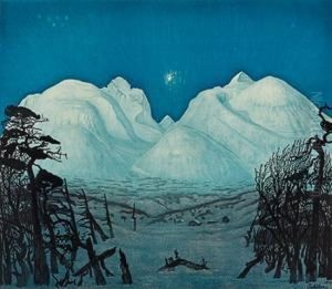 Winter Night Atrondane 1917 by Harald Oscar Sohlberg