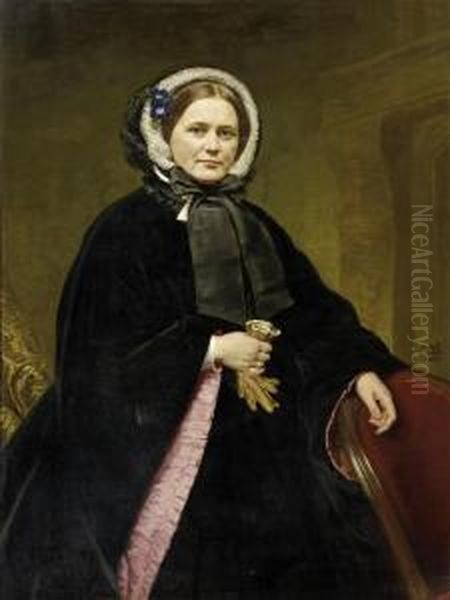 Portrait Of A Lady In A Darkrobe - view 1