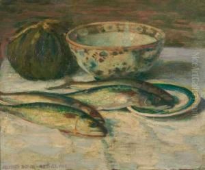 Stillleben Mit Fischen. by Alfred Sohn-Rethel