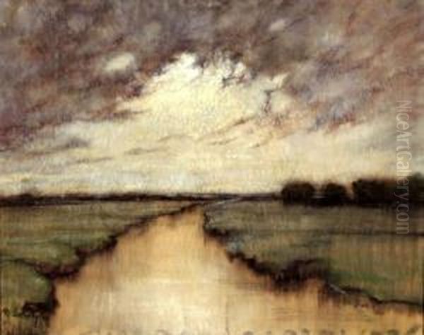 Moorlandschaft An Der Hamme Unter Gewitterwolken - view 1